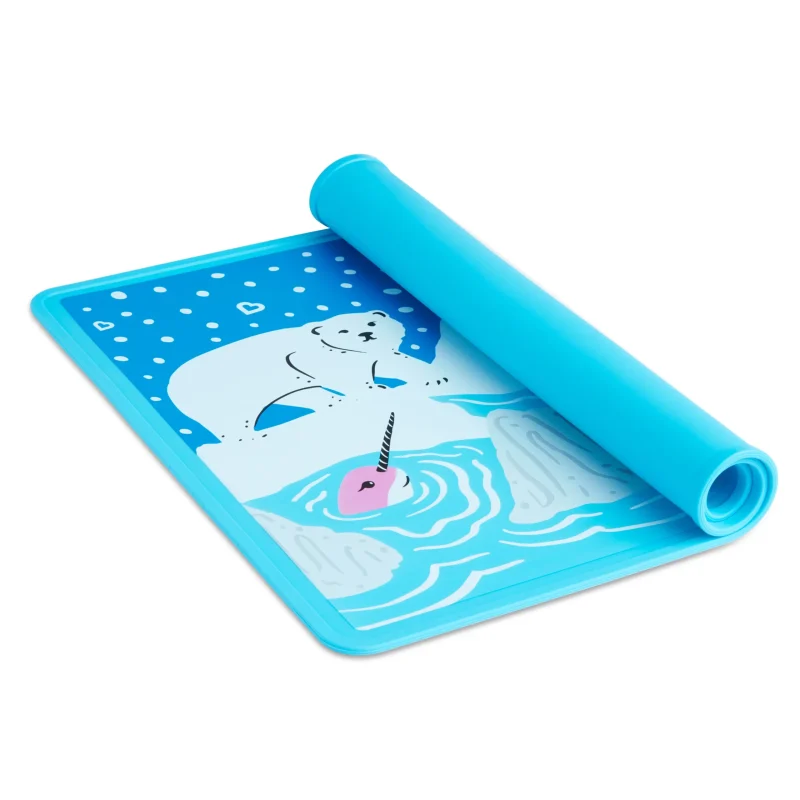 Silicone Toddler Placemat, Polar Bear, Blue - Image 2