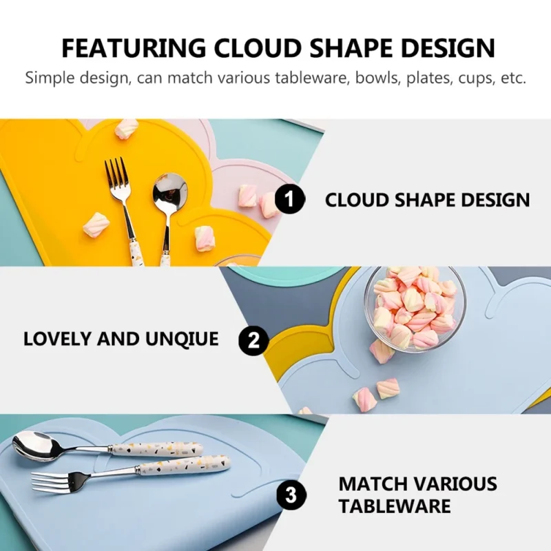 2Pcs  Silicone Placemat Roll Placemat Portable Mat Non Table Mat for Dining Eating Placemat (  ) - Image 2