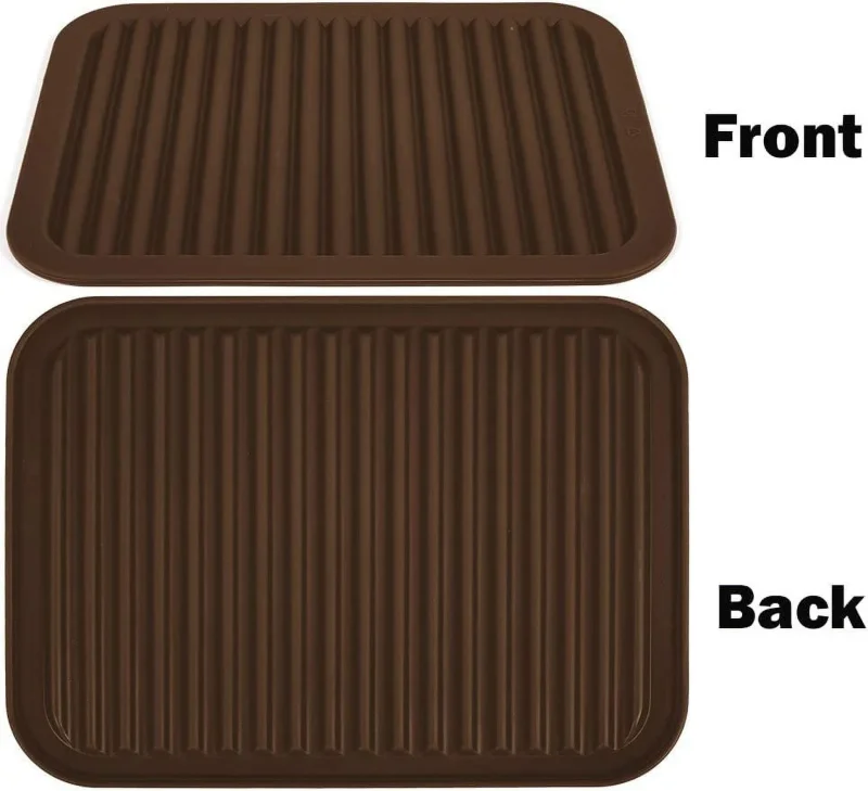 9" x 12" Silicone Pot Holder, Trivet Mat, Baking Gadget Kitchen Table Mat, Silicone Drying Mat - Waterproof, Heat Insulation, Insulated, Non-Slip, Tableware Pad Coasters (Brown - 2 Pack) - Image 2