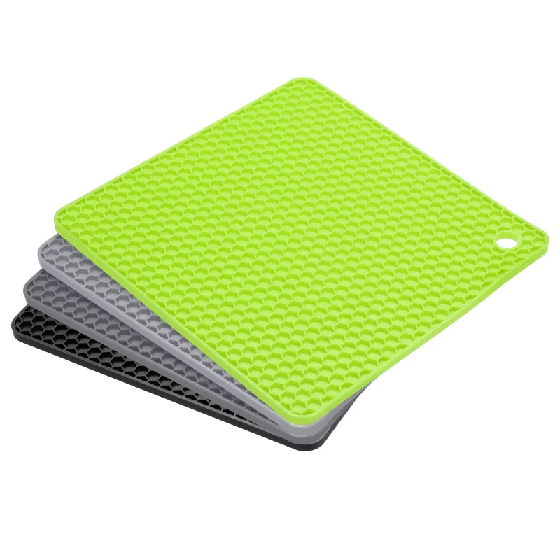 4pcs Silicone Trivet Mat for Hot Pots and Dishes, Silicone Drying Mat for Kitchen Counter-Multicolor