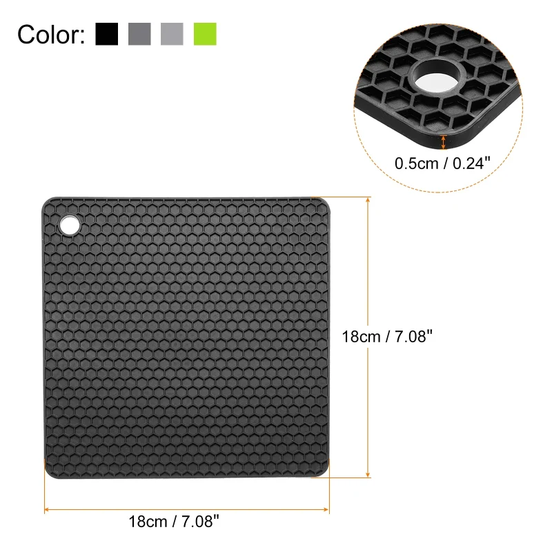 4pcs Silicone Trivet Mat for Hot Pots and Dishes, Silicone Drying Mat for Kitchen Counter-Multicolor - Image 2