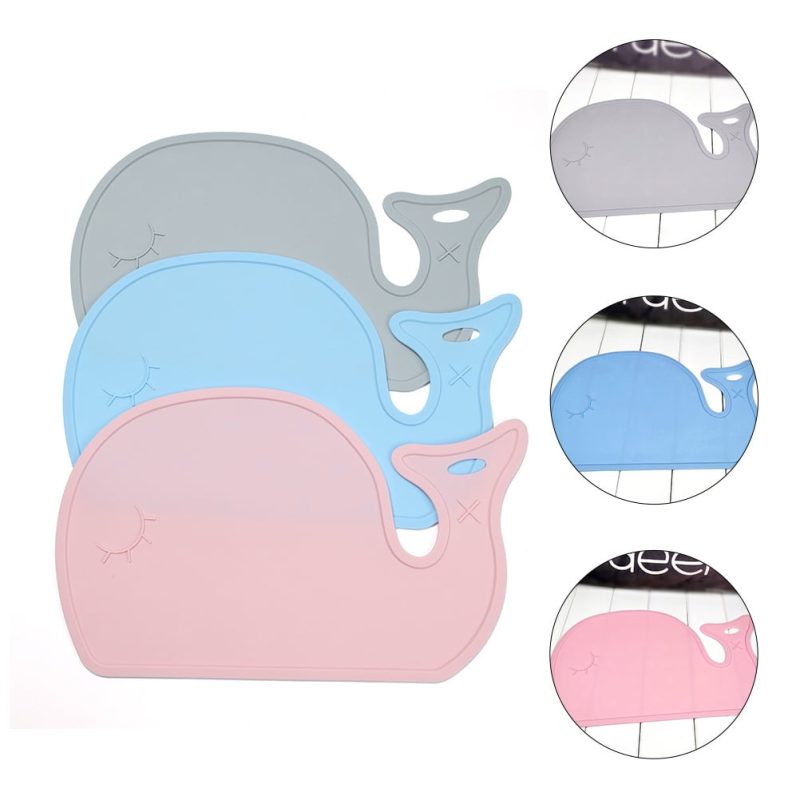 1pc Silicone Placemat Travel Placemat Kids Dinning Table Mat (Random Color)