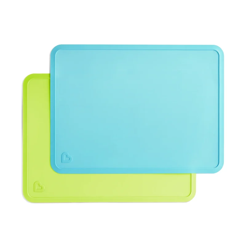 Spotless Silicone Toddler Placemats, BPA-Free, Blue/Green, 2 Count