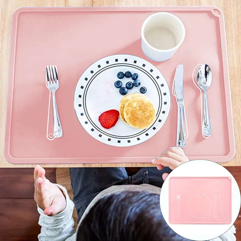 clearance  Non-Slip Silicone Kids Placemat – Perfect for Toddlers, Easy to Clean, Ideal for Dining and Travel